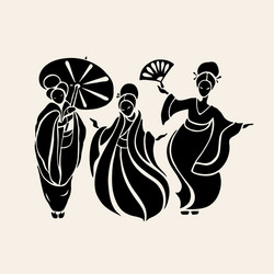 Beautiful chinese women Royalty Free Vector Image