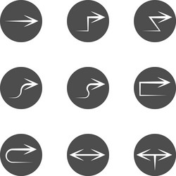 Set arrows in circles icons on white background vector