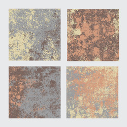 set or rusty grunge texture square backgrounds vector image
