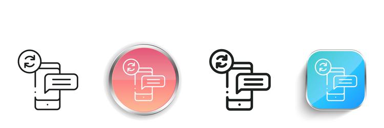 chat icon thin linear regular and button style vector image