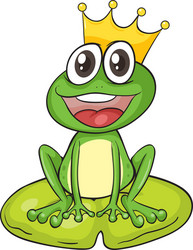 king cartoon frog Vector Image