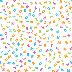 seamless pattern colorful letters random order vector image
