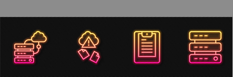 set line server data report network cloud vector image