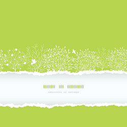 Spring trees torn paper horizontal boder seamless vector