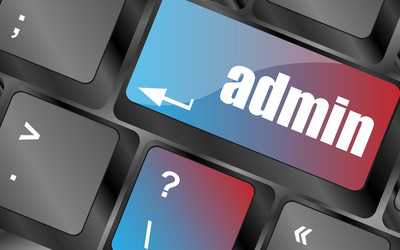 Admin button on a computer keyboard keys vector