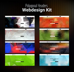 blurred polygonal website header kit vector