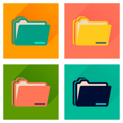 concept of flat icons with long shadow folder vector