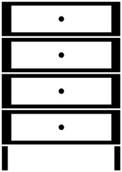 contour cabinet archive file document with drawer vector image
