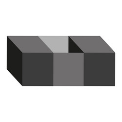 cubic block structure isometric gray shapes bold vector image