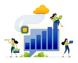 discussion and analysis of chart increases vector image