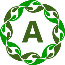 green project solution center initial vector image