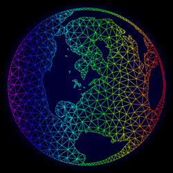 polygonal network spectrum mesh map vector image