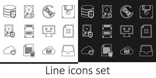 set line social media inbox delete file document vector image