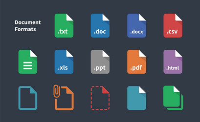 Document File Format Icons vector image