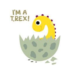 im a t rex cute dinosaur vector