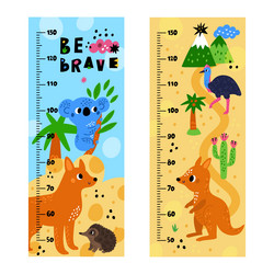 kids growth rulers with australian animals vector