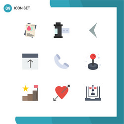 Set 9 flat colors on grid for phone page arrow vector