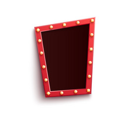 retro red frame in form quadrangle with shining vector image