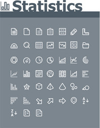 Statistic Icon Set - Flat & Simple vector image