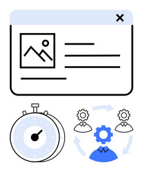 workflow automation concept with user interface vector image