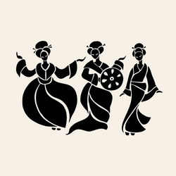 Beautiful chinese women Royalty Free Vector Image