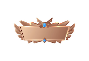 bronze metal banner for game vector