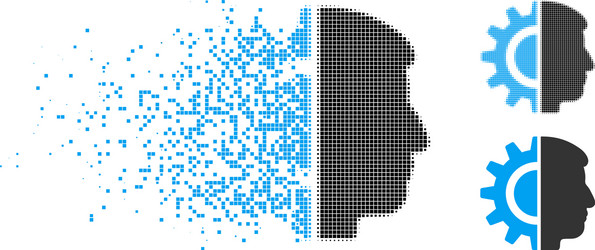 Fragmented Android Robotics Icon vector image
