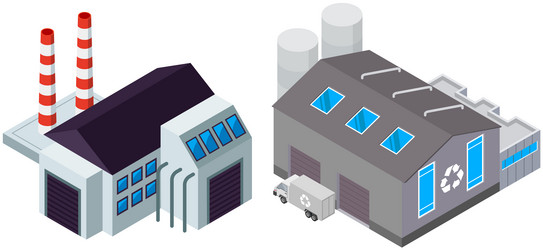 Renewable sustainable industrial factory building vector