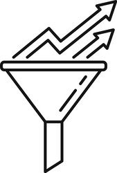 conversion rate graph funnel icon outline style vector image