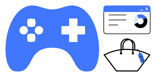 gaming controller data analytics dashboard vector image