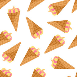 Isolated random seamless pattern with ice cream vector