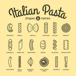 Premium Vector  Types of pasta illustration. labeled italian cuisine shapes  explanation