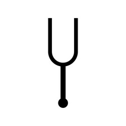 tuning fork isolated icon on white background Vector Image