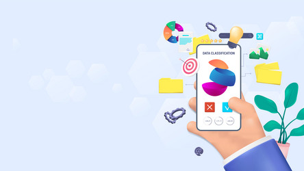 3d file management application classification vector image