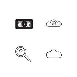 Cyber security linear icons set simple outline vector