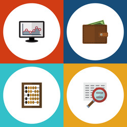 flat icon incoming set of counter chart scan vector image