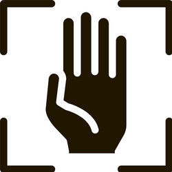 person handprint scan icon glyph vector