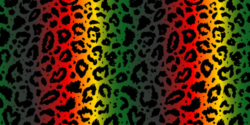 Seamless pattern with colored leopard print vector