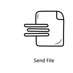 Send file solid fill outline icon design vector