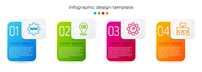 Set line ui or ux design website statistic vector