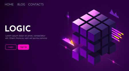 solving puzzle abstract logic or information vector image