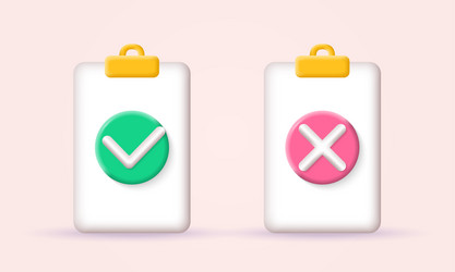 3d checklist set with circle check mark tick vector image