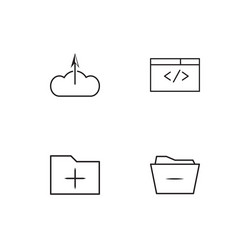 cyber security linear icons set simple outline vector image