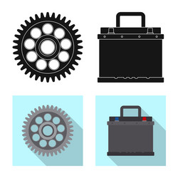 isolated object of auto and part symbol vector image