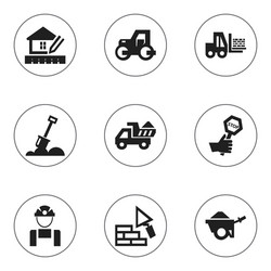 Set of 9 editable structure icons includes vector