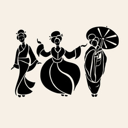 Beautiful chinese women Royalty Free Vector Image