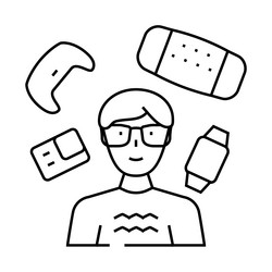 gadget geek tech enthusiast line icon vector image