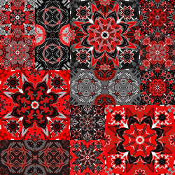 Seamless floral patchwork pattern vector