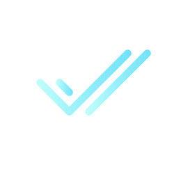 Two checkmarks flat gradient color ui icon vector