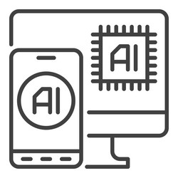 Ai in smartphone and computer artificial vector